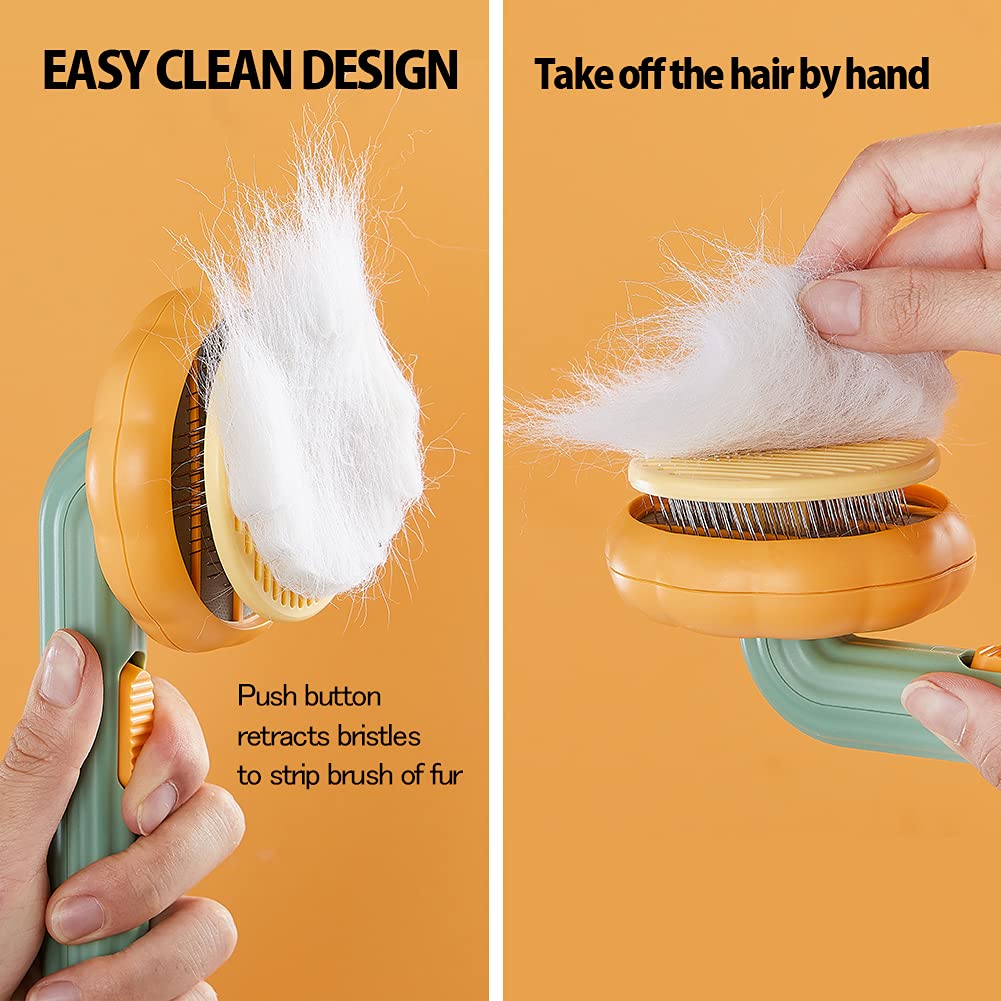 Self Cleaning Pet Slicker Brush for Dogs Cats Removes Undercoat Mats